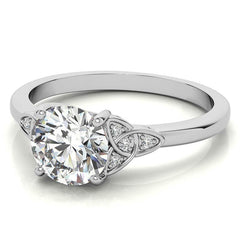 Round Celtic Knot Moissanite Engagement Ring