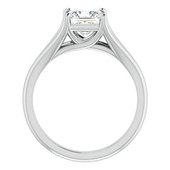 Split Shank Cathedral Princess cut Moissanite Solitaire Ring