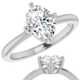 2mm Kite-Set Oval Moissanite Solitaire Ring