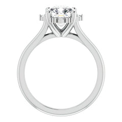 Petite Halo Cushion Moissanite Cathedral Engagement Ring