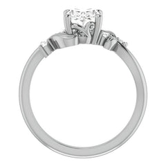 Oval Floral Detail Moissanite Engagement Ring