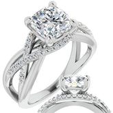 Multi-Band Cushion Moissanite Infinity Engagement Ring