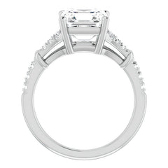Split Shank Asscher Moissanite Engagement Ring