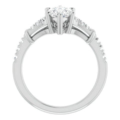 Split Shank Marquise Moissanite Engagement Ring