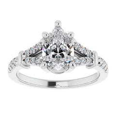 Split Shank Pear Moissanite Engagement Ring