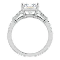 Split Shank Princess cut Moissanite Engagement Ring
