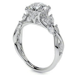 Round Floral Infinity Moissanite Engagement Ring