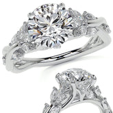 Round Floral Infinity Moissanite Engagement Ring