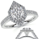 Duchess Marquise Halo Moissanite Engagement Ring