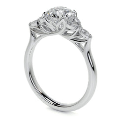 Round and Marquise Nature Inspired Trellis Moissanite Engagement