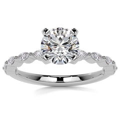 3x1.5mm Single Prong Marquise Moissanite Engagement Ring