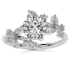 Unique Round and Marquise Moissanite Bypass Engagement Ring