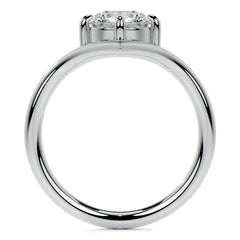 Round NSEW V-Shaped Moissanite Solitaire Ring