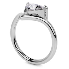 Trillion NSEW V-Shaped Moissanite Solitaire Ring