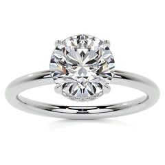 Petite 4-Prong Round Basket Moissanite Engagement Ring
