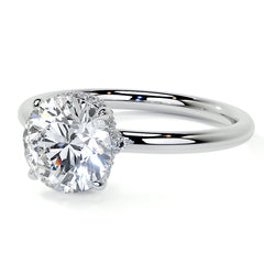 Petite 4-Prong Round Basket Moissanite Engagement Ring