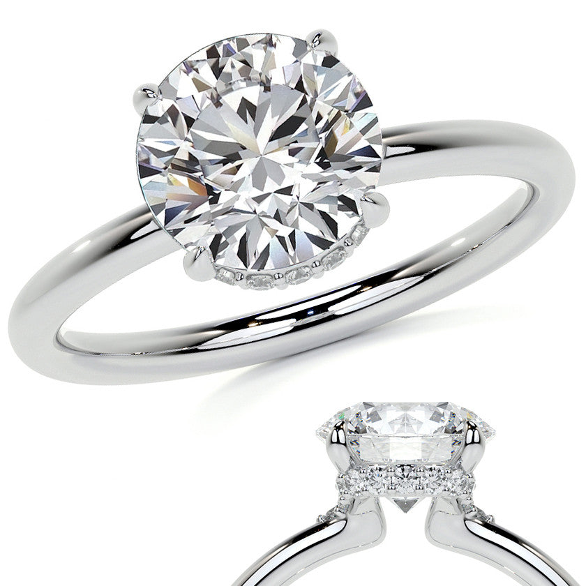 Petite 4-Prong Round Basket Moissanite Engagement Ring
