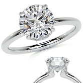 Petite 4-Prong Round Basket Moissanite Engagement Ring