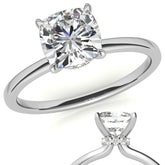 Petite Cushion Moissanite Collar Engagement Ring