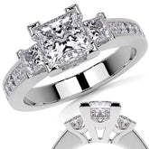 Princess 3-Stone Channel Moissanite Engagement Ring
