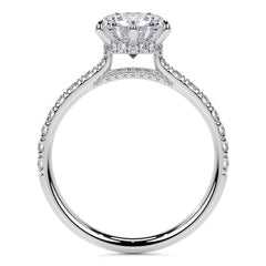 6-Prong Round Cathedral Moissanite Engagement Ring with Hidden