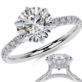 6-Prong Round Cathedral Moissanite Engagement Ring with Hidden