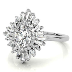 Art Deco Oval Moissanite Engagement Ring