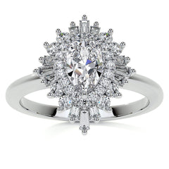 Art Deco Pear Moissanite Engagement Ring