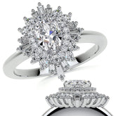 Art Deco Pear Moissanite Engagement Ring