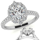 Round Brilliant Moissanite Graduated Halo Engagement Ring