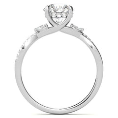 Split Shank Marquise and Round Brilliant Moissanite Engagement Ring