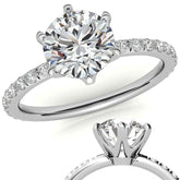 Petite Round Brilliant Moissanite Engagement Ring