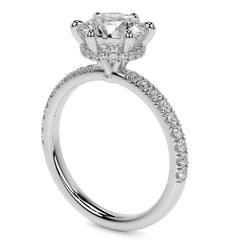 6-Prong Hidden Halo Round Brilliant Moissanite Ring