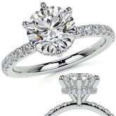 6-Prong Hidden Halo Round Brilliant Moissanite Ring
