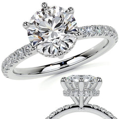 6-Prong Hidden Halo Round Brilliant Moissanite Ring