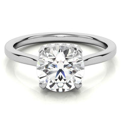 Round 4-Prong Hidden Halo H&A Moissanite Engagement Ring