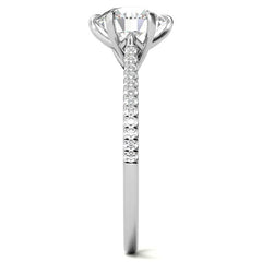Petite Trellis 6-Prong Round Brilliant Moissanite Engagement Ring