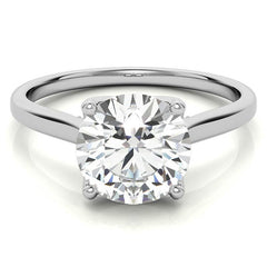 Round Brilliant Moissanite Tulip Prongs Engagement Ring