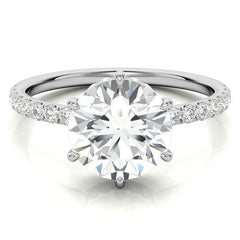 Round 6-Prong Hidden Halo Moissanite Engagement Ring
