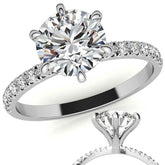 1.7mm 6-Claw Prong Round Brilliant Moissanite Engagement Ring