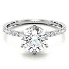 6 Claw Prong Round Brilliant Moissanite Engagement Ring