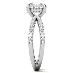 Split Shank Hidden Halo Round Brilliant Moissanite Engagement Ring