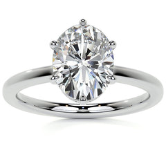 Oval 6-Prong Hidden Halo Moissanite Engagement Ring