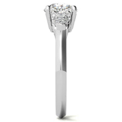 Round and Pear Moissanite 3-Stone Ring