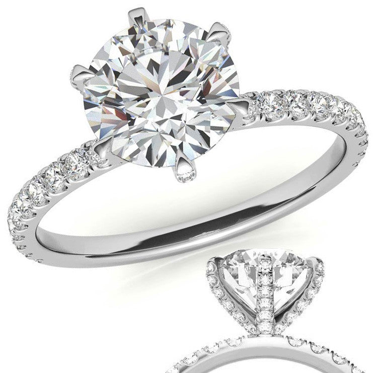 6-Prong Round Brilliant Moissanite Engagement Ring