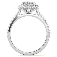 Oval Moissanite Double Halo Engagement Ring