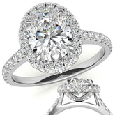Oval Moissanite Double Halo Engagement Ring