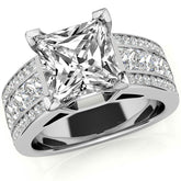 Wide Princess Moissanite Engagement Ring