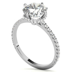 NESW-Oriented Cushion Moissanite Engagement Ring