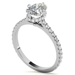 NESW-Oriented Oval Moissanite Engagement Ring